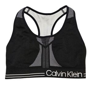 Calvin Klein Performance Black & White Reversible Racerback Seamless Sports Bra